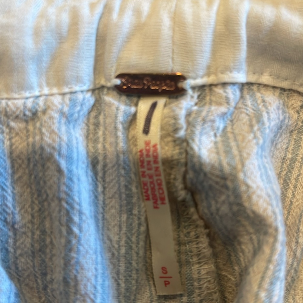 FREE PEOPLE Runyon Harem Oversized Stripe Pants - Sky Combo - Picture 6 of 7